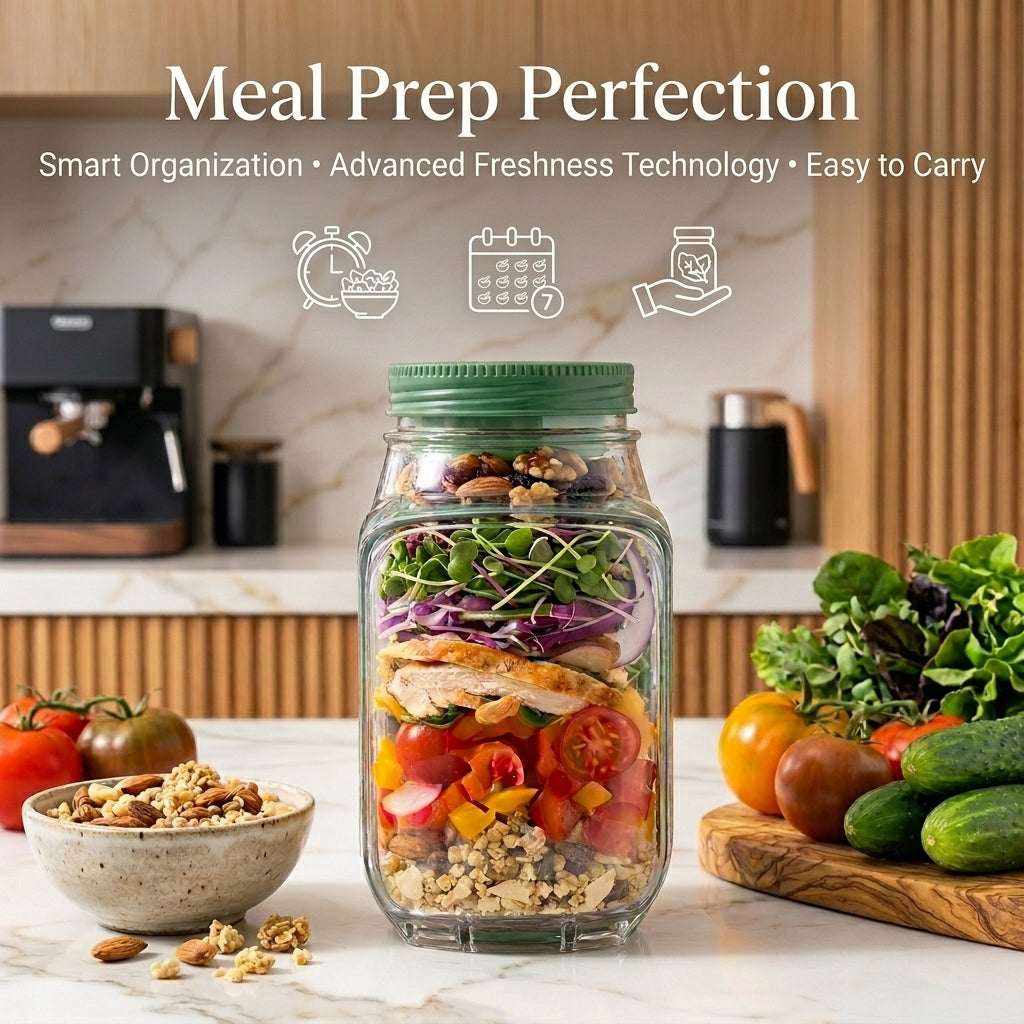 FreshWays™ - 2 In 1 Salad Jar And Bowl