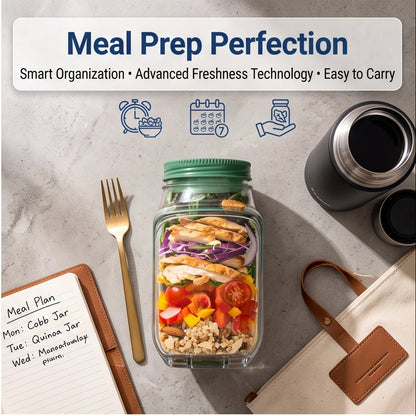 FreshWays™ - 2 In 1 Salad Jar And Bowl